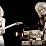 picture of Bernhard Beibl and Brian May performing together