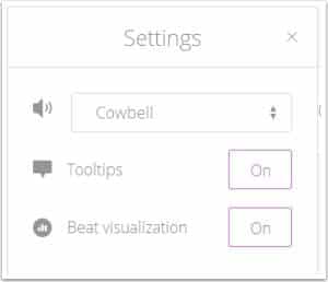 GrooveMaster Pro settings pop-up